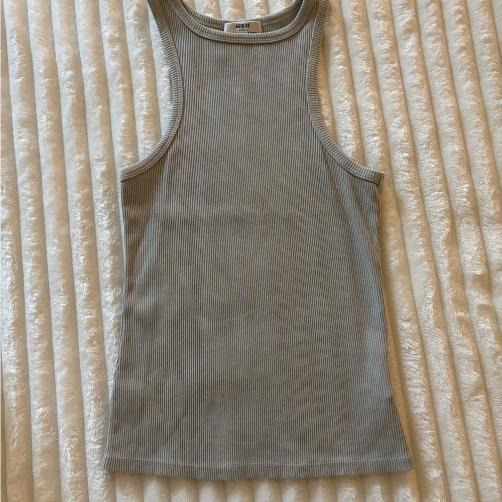 Agolde Gray blue Ribbed Tank Top